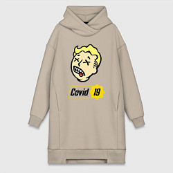 Женское худи-платье Vault boy - covid 19, цвет: миндальный