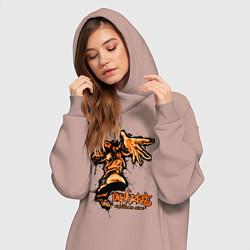 Женское худи-платье Limp Bizkit - graffiti, цвет: пыльно-розовый — фото 2