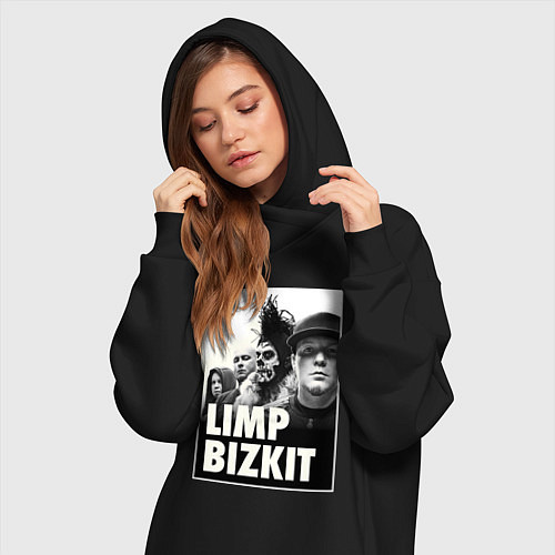 Женская толстовка-платье Limp Bizkit all / Черный – фото 3