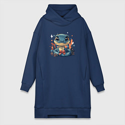 Женское худи-платье Змайка, цвет: тёмно-синий