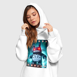 Женское худи-платье Totocraft halloween - horror, цвет: белый — фото 2