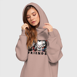 Женское худи-платье Halloween friends black friday, цвет: пыльно-розовый — фото 2