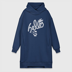 Женское худи-платье Hello - caramel cane, цвет: тёмно-синий