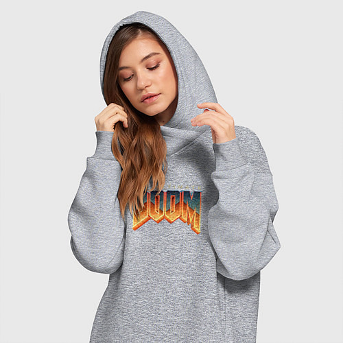 Женская толстовка-платье Дум лого / Меланж – фото 3