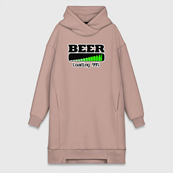 Женское худи-платье Beer loading, цвет: пыльно-розовый