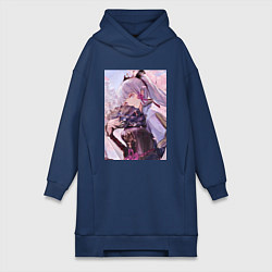 Женское худи-платье Геншин Камисато Аяка, цвет: тёмно-синий