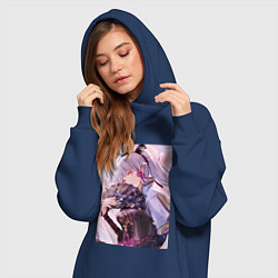 Женское худи-платье Геншин Камисато Аяка, цвет: тёмно-синий — фото 2