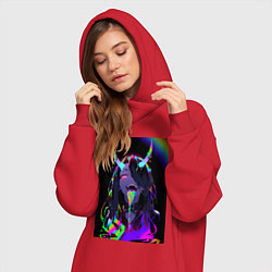 Женское худи-платье Дьяволица секси, цвет: красный — фото 2