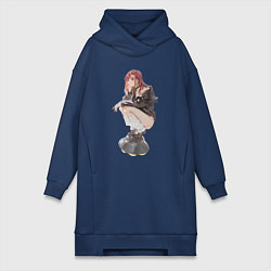 Женское худи-платье Момо Аясэ НЛО, цвет: тёмно-синий