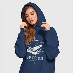 Женское худи-платье Сперва катай потом говори, цвет: тёмно-синий — фото 2