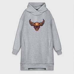 Женское худи-платье Skull angel, цвет: меланж