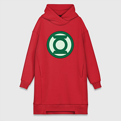 Женское худи-платье Green lantern logo, цвет: красный