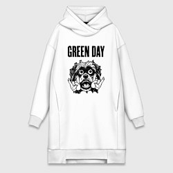 Женское худи-платье Green Day - rock dog, цвет: белый