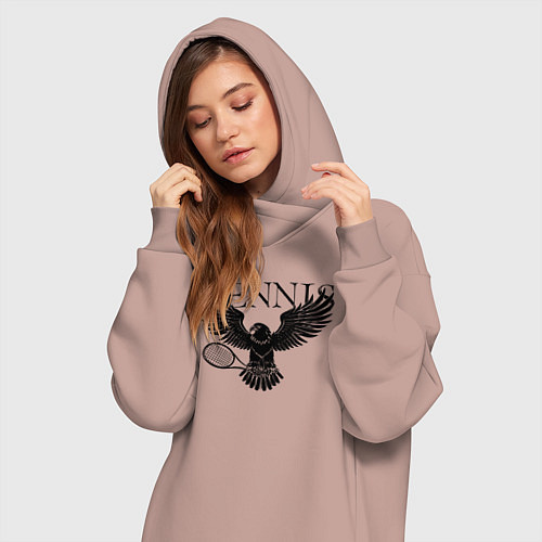 Женская толстовка-платье Теннис с орлом / Пыльно-розовый – фото 3