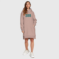 Женское худи-платье 388 - Игра в кальмара, цвет: пыльно-розовый — фото 2