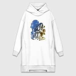 Женское худи-платье Star Wars - characters, цвет: белый