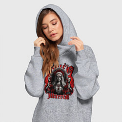 Женское худи-платье Санта Муэрто с скелетами, цвет: меланж — фото 2