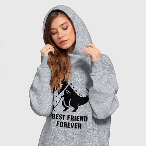 Женская толстовка-платье Godzilla best friend / Меланж – фото 3