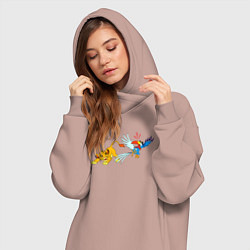 Женское худи-платье Simba и попуг Зазу - The Lion King, цвет: пыльно-розовый — фото 2