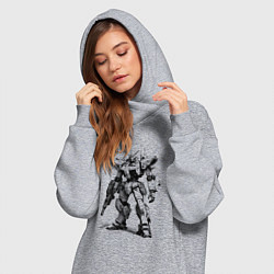 Женское худи-платье Боевой бот, цвет: меланж — фото 2