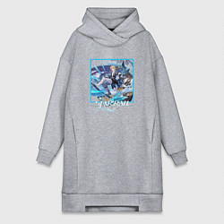 Женское худи-платье Яньцин, цвет: меланж