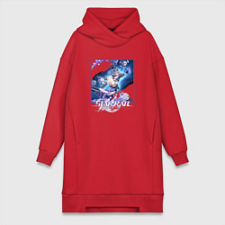 Женское худи-платье Серебряный Волк, цвет: красный