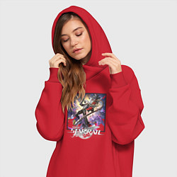 Женское худи-платье Бутхилл, цвет: красный — фото 2