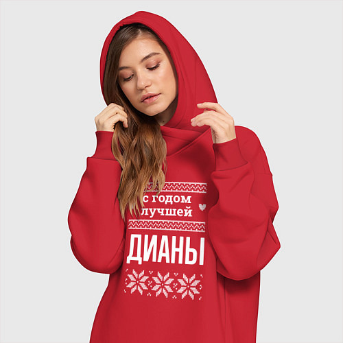 Женская толстовка-платье С годом Дианы / Красный – фото 3