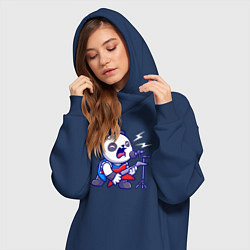 Женское худи-платье Панда рокер, цвет: тёмно-синий — фото 2