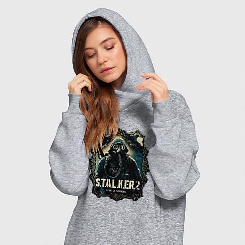 Женская толстовка-платье Stalker 2 heart of Chornobyl radiations / Меланж – фото 3
