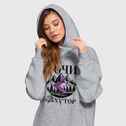 Женское худи-платье Сочи роза хутор, цвет: меланж — фото 2