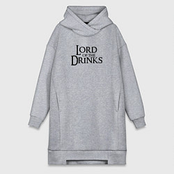 Женское худи-платье Lord of the drinks logo, цвет: меланж