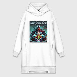 Женское худи-платье Веном присматривается к Морти - нейроарт фантазия, цвет: белый