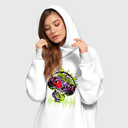 Женское худи-платье DJ Zombie, цвет: белый — фото 2