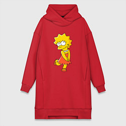 Женское худи-платье Lisa Simpson, цвет: красный