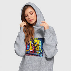 Женское худи-платье DJ Bob-Venom - ai art fantasy, цвет: меланж — фото 2