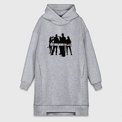 Женское худи-платье Ходячие герои фильтр gamma, цвет: меланж