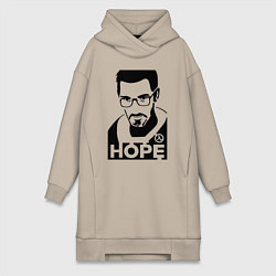 Женское худи-платье Gordon Freeman - надежда, цвет: миндальный