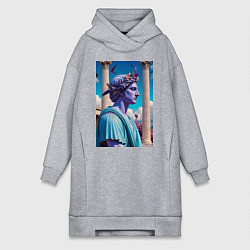 Женское худи-платье Античный герой и архитектура, цвет: меланж