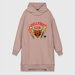 Женское худи-платье Клуб адского пламени, цвет: пыльно-розовый