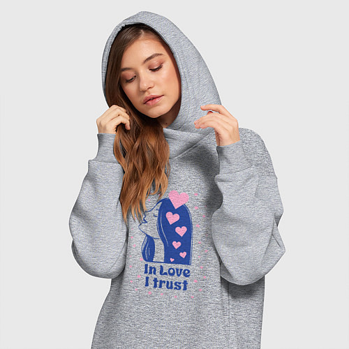 Женская толстовка-платье Верю в любовь / Меланж – фото 3