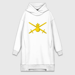 Женское худи-платье Сухопутные войска: эмблема, цвет: белый