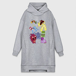 Женское худи-платье Happy three friends - carousel, цвет: меланж