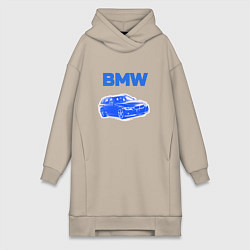 Женское худи-платье Blue bmw, цвет: миндальный