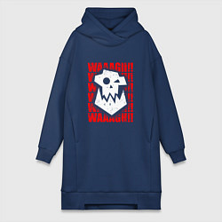 Женское худи-платье Waaagh warhammer - белый, цвет: тёмно-синий