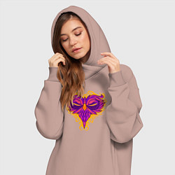 Женское худи-платье Violet owl, цвет: пыльно-розовый — фото 2