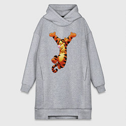Женское худи-платье Винни пух - Тигруля, цвет: меланж