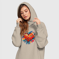 Женское худи-платье Моё сердце, цвет: миндальный — фото 2
