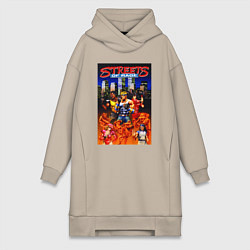 Женское худи-платье Streets of rage - bare knuckle, цвет: миндальный