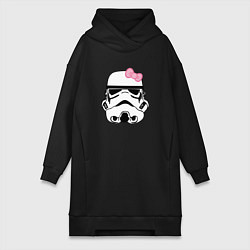 Женское худи-платье Женский шлем имперского солдата - для пары, цвет: черный